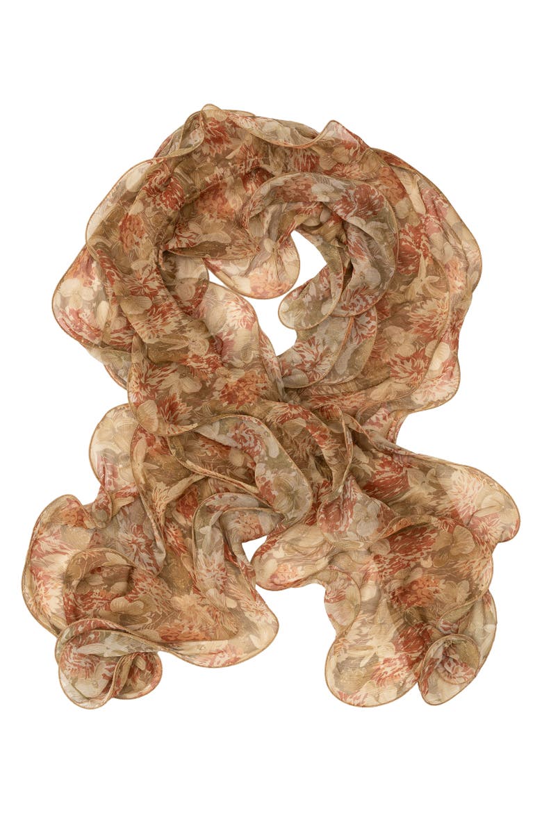Pre-Spring Floral Double Ruffle, Main, color, Madison Tan