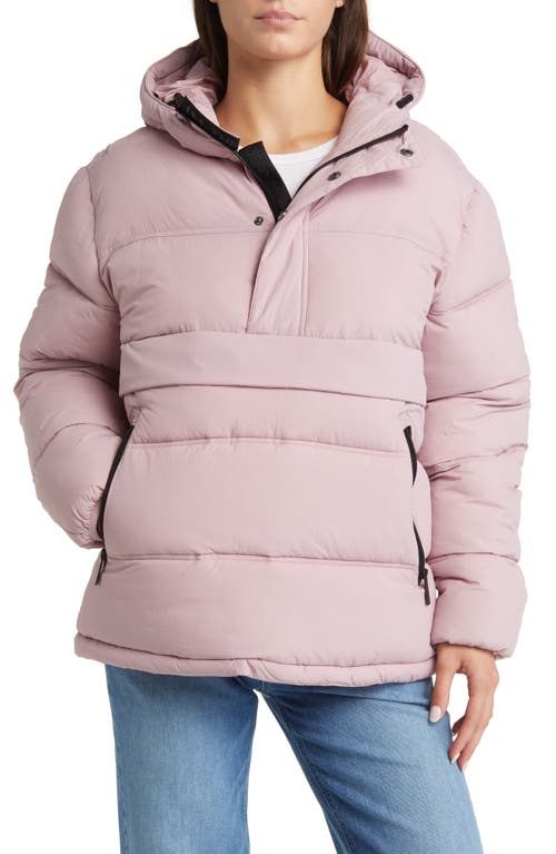 The Very Warm Water Resistant 550 Fill Power Recycled Nylon Pullover Puffer Jacket in Mauve Shadows 