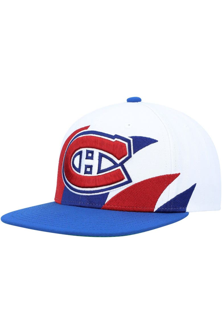 Men's Mitchell & Ness White/Blue Montreal Canadiens Vintage Sharktooth Snapback Hat, Main, color, White
