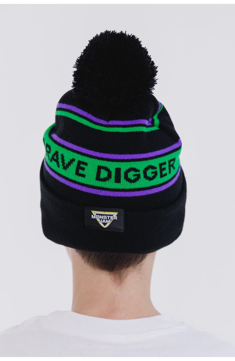 Monster Jam Toddler Boys' Knit Beanie Hat, Alternate, color, Grave Digger Black