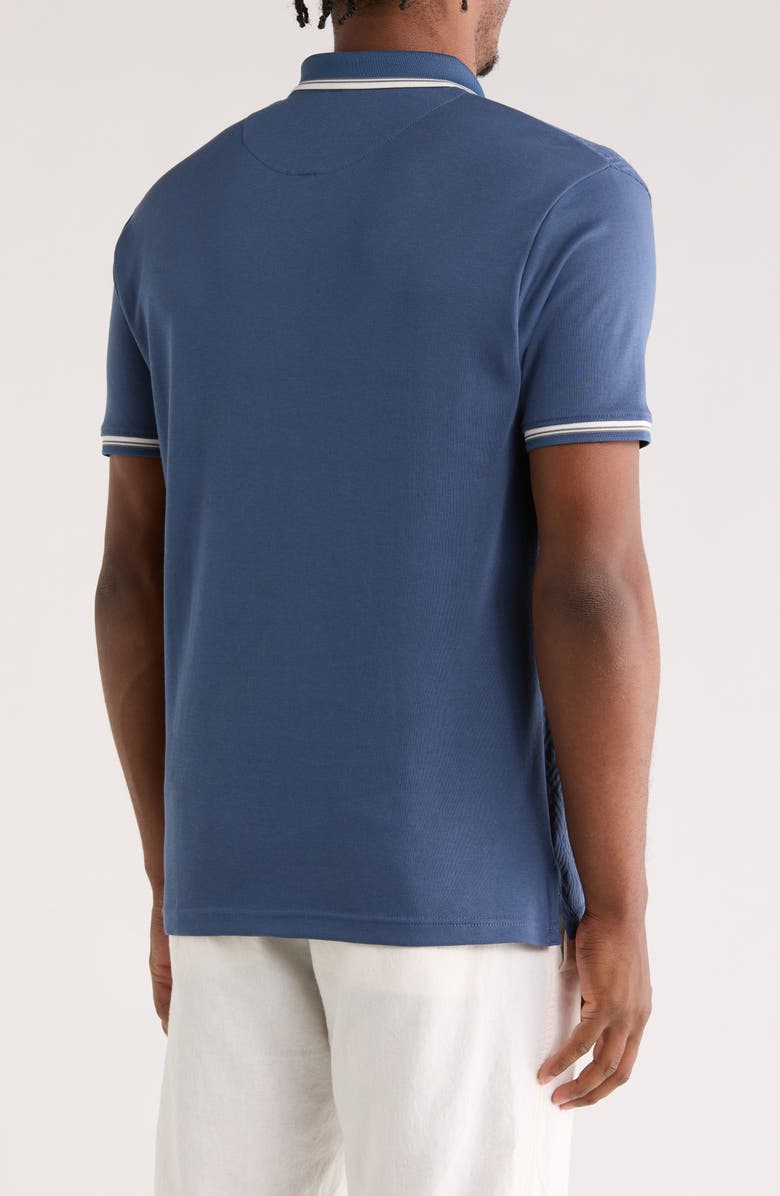 Cactus Man Tipped & Textured Half Zip Polo, Alternate, color, Blue