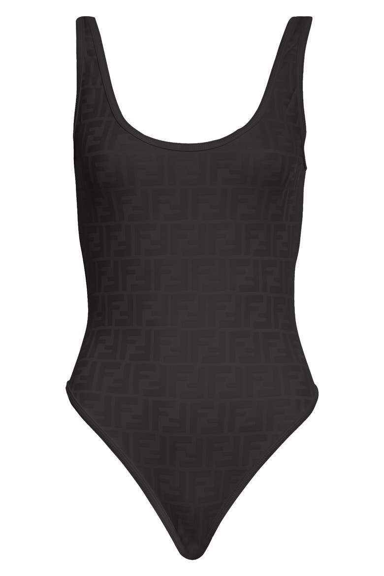FF Logo One-Piece Swimsuit, Alternate, color, BLACK
