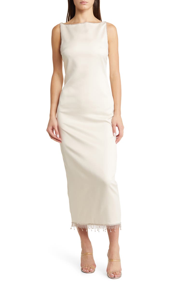 Rhinestone Straps Gown, Alternate, color, IVORY