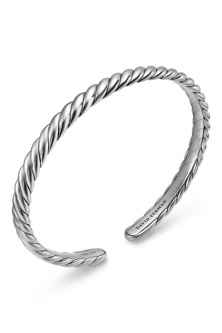 Sculpted Cable Flex Bracelet in Sterling Silver, 5mm, Alternate, color, SILVER