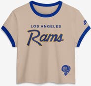 Nike Women's Nike Cream Los Angeles Rams Rewind Ringer Mod Cropped T-Shirt