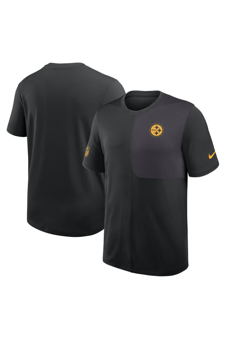 Men's Nike Black Pittsburgh Steelers Sideline UV Performance Coach Shirt, Main, color, Black
