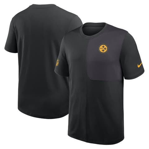 Men's Nike Black Pittsburgh Steelers Sideline UV Performance Coach Shirt