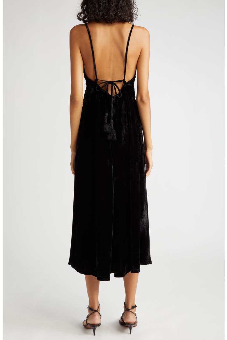 Richelieu Velvet Slipdress, Alternate, color, BLACK
