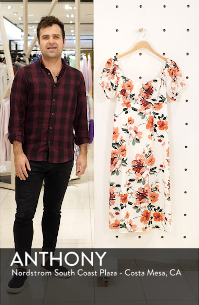 Floral Print Sweetheart Midi Dress, sales video thumbnail
