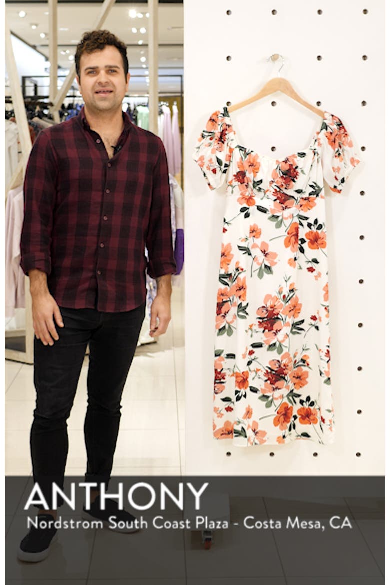 Floral Print Sweetheart Midi Dress video