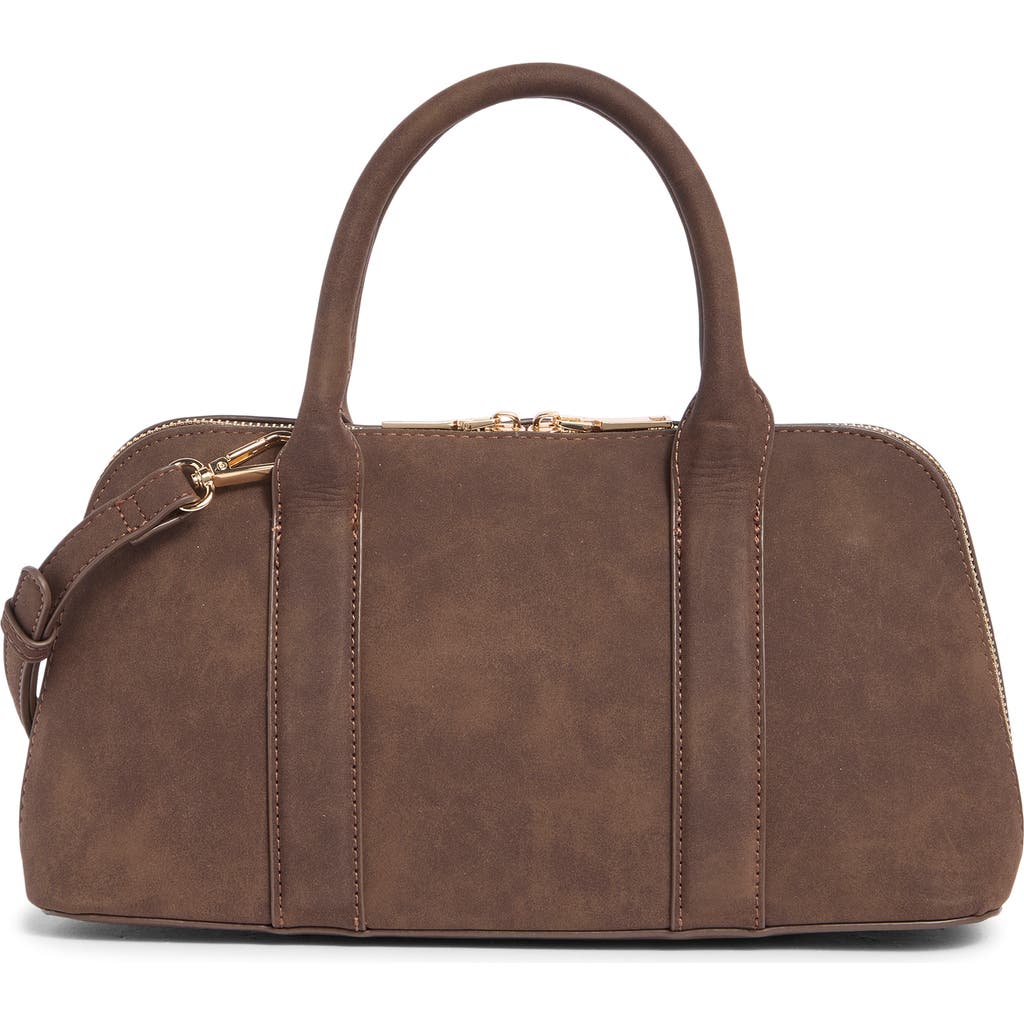 Urban Expressions Handbags Barrel Faux Suede Shoulder Bag In Brown