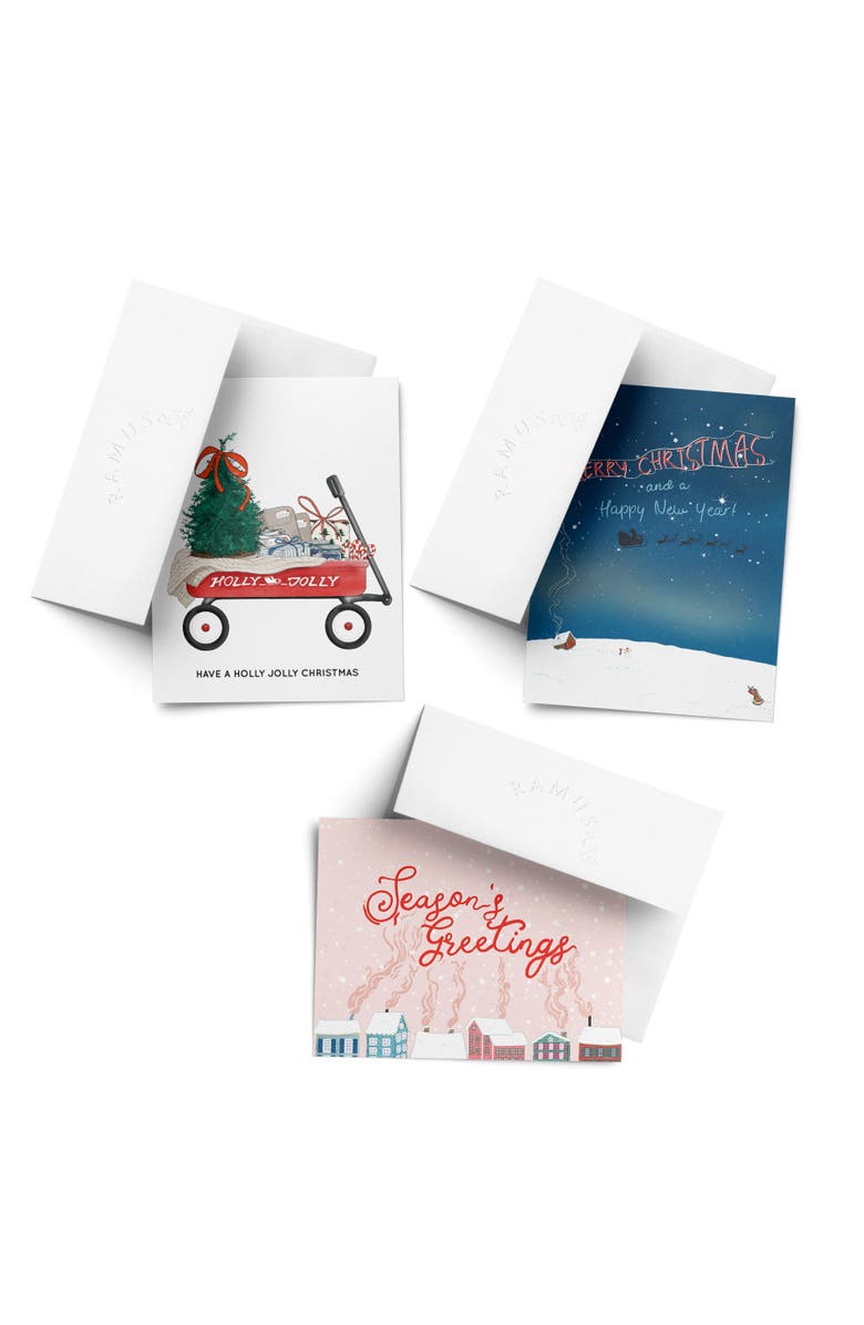 Ramus & Co Santa Slay, Seasons Greetings, New Year Winter/Holiday/Christmas Greeting Card Pack Sets, Main, color, Multi-Pack