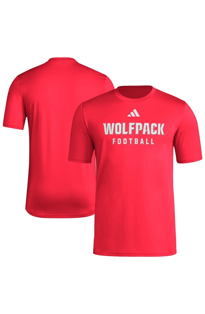 adidas Men's adidas Red NC State Wolfpack Locker Practice Football Pre-Game T-Shirt, Alternate, color, Red