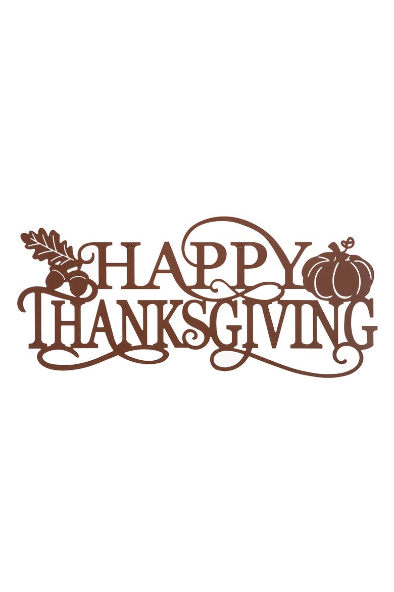 Metal HAPPY THANKSGIVING HAPPY FALL Wall Decor, Alternate, color, Orange