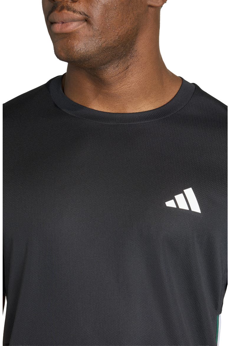 Workout Essential Base 3-Stripes T-Shirt, Alternate, color, BLACK/DARK GREEN/WHITE/SCARLET