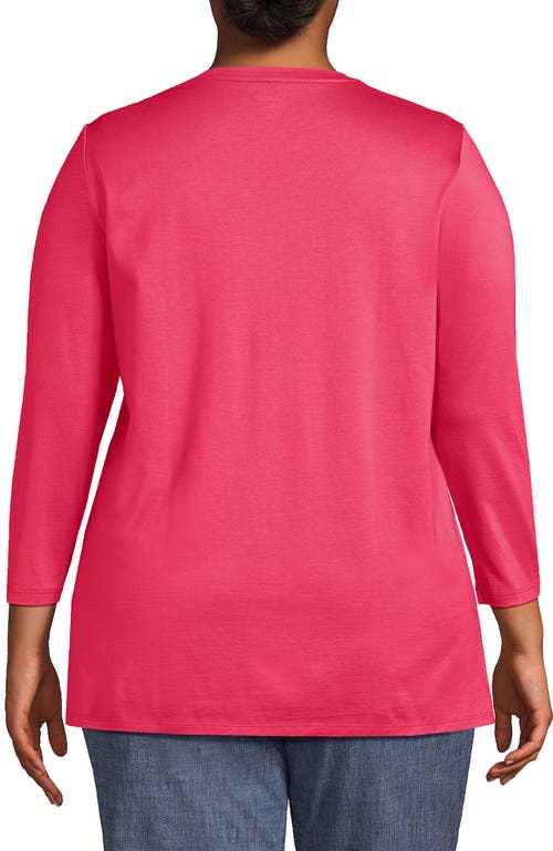 Lands' End 3/4 Sleeve Cotton Supima Tunic In Pink