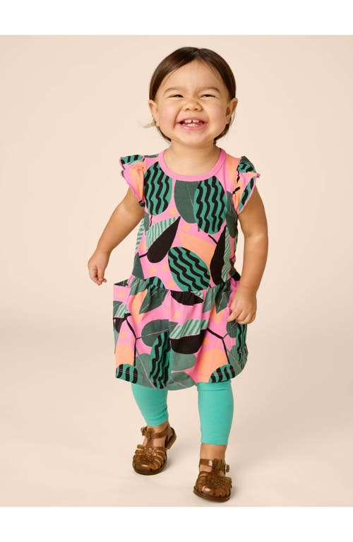 Tea Collection Flutter Sleeve Pocket Dress 2.0 In Bossa Nova Foliage