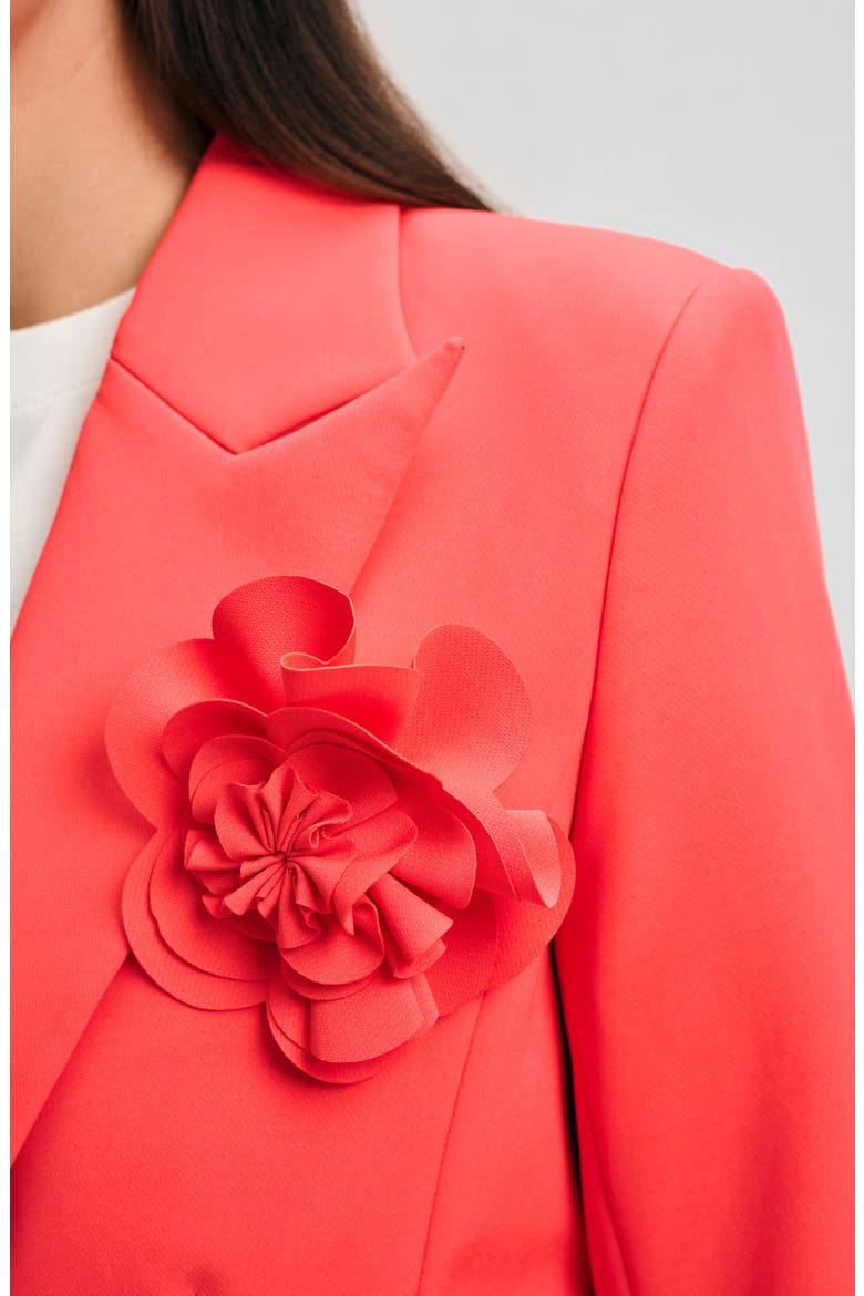 Peak Lapel Blazer with Removable Flower Pin, Alternate, color, RADIANT ROSE