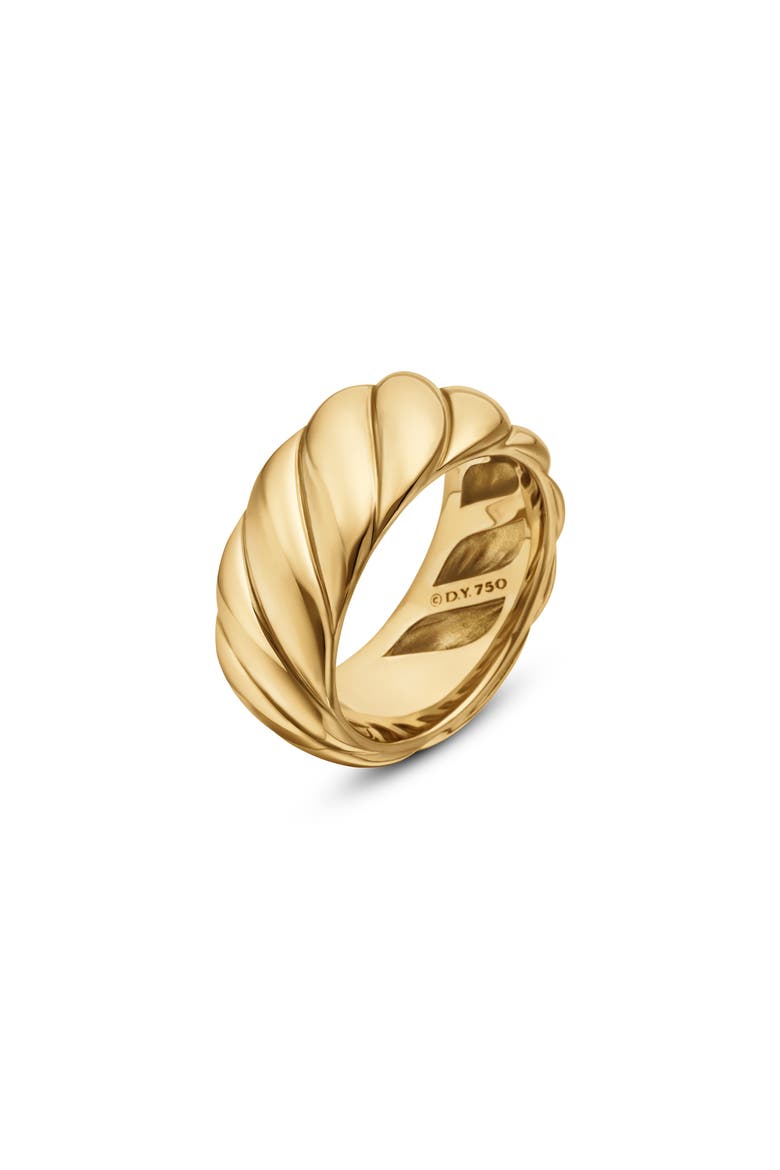 Sculpted Cable Band Ring in 18K Yellow Gold, Alternate, color, 18K YELLOW GOLD