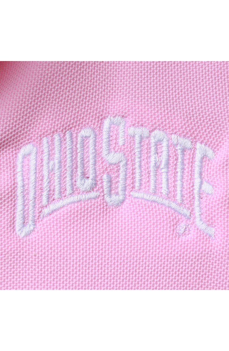 GARB Girls Infant Garb Pink Ohio State Buckeyes Caroline Cap Sleeve Polo Bodysuit, Alternate, color, 