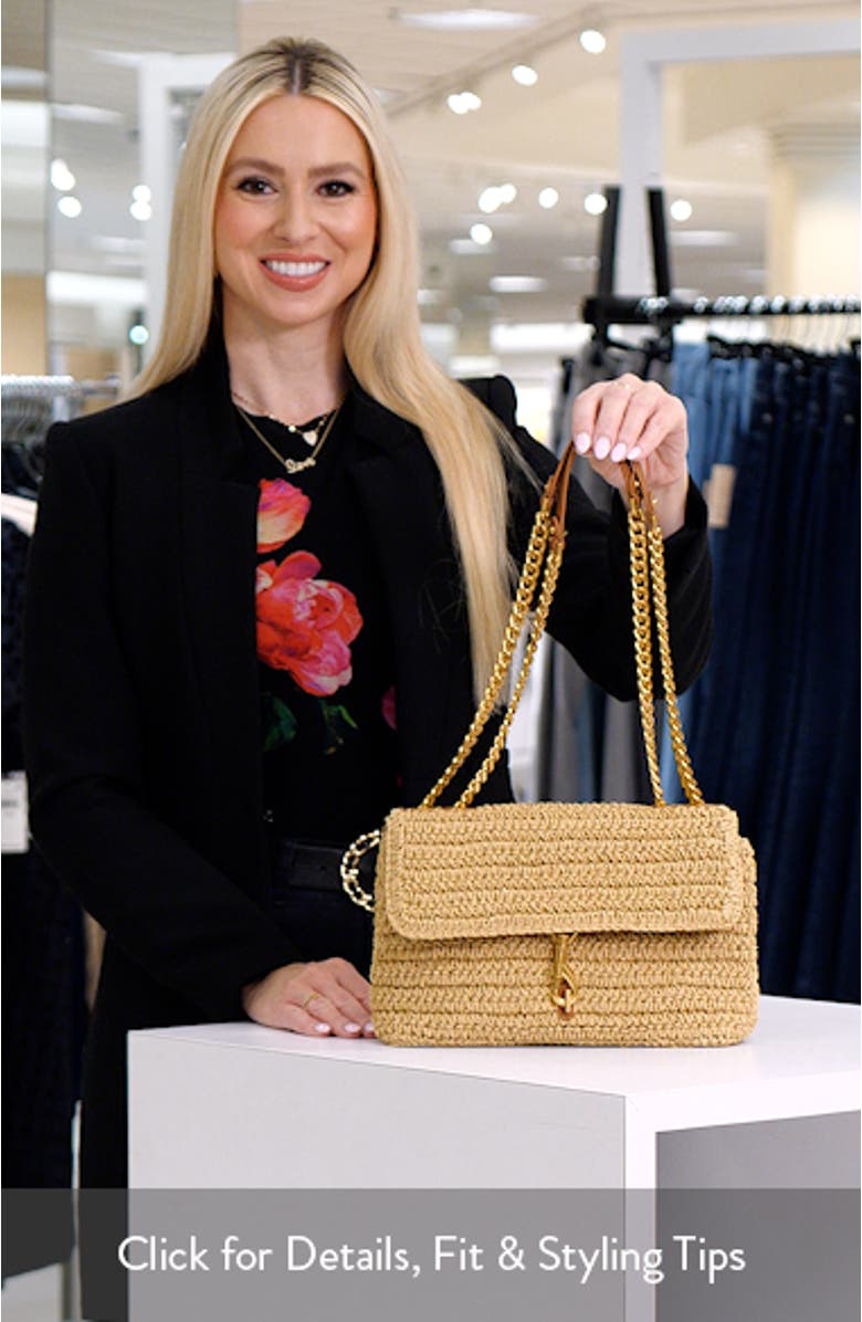 Medium Edie Straw Crossbody Bag, sales video thumbnail