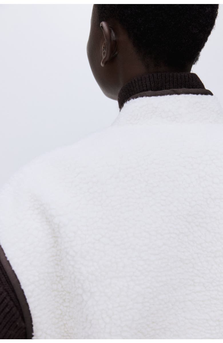 H&M Teddy Gilet, Alternate, color, Cream