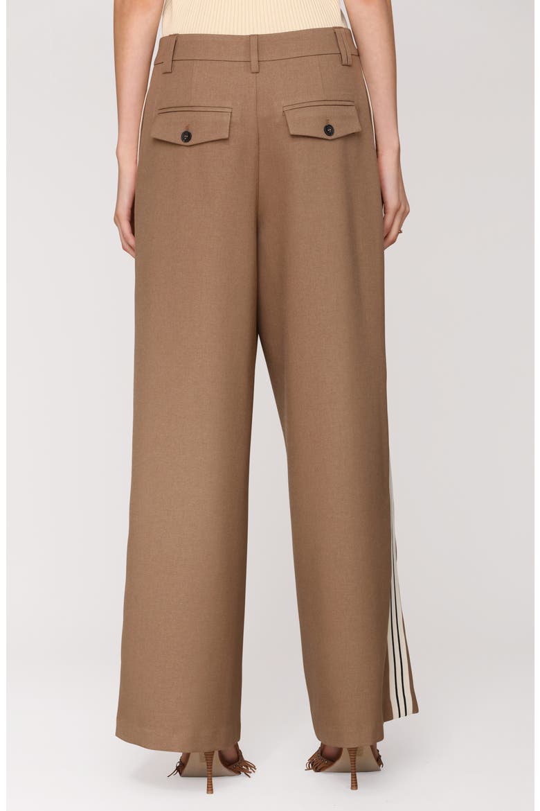 Pleated Mid Rise Wide Leg Pants, Alternate, color, TAN