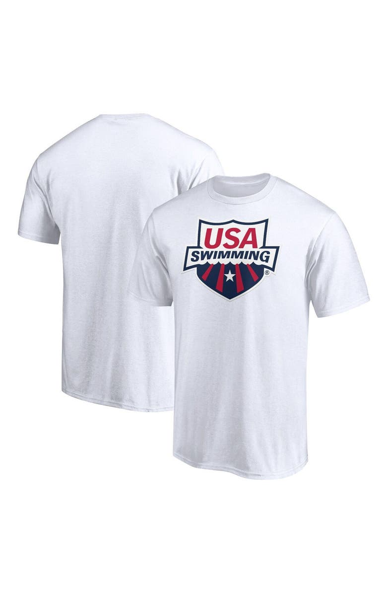 FANATICS Men's Fanatics Branded White USA Swimming Core Primary Logo T-Shirt, Alternate, color, White