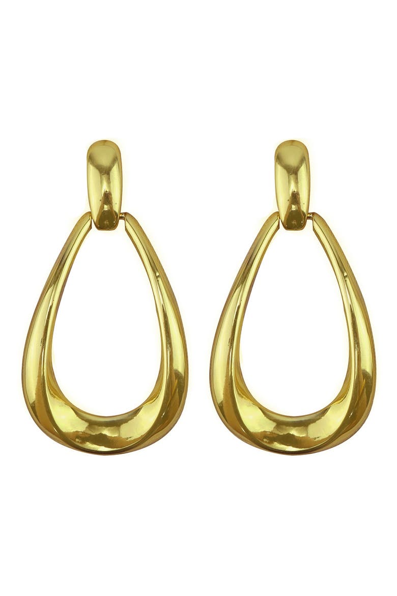 Doorknocker Drop Earrings, Main, color, GOLD