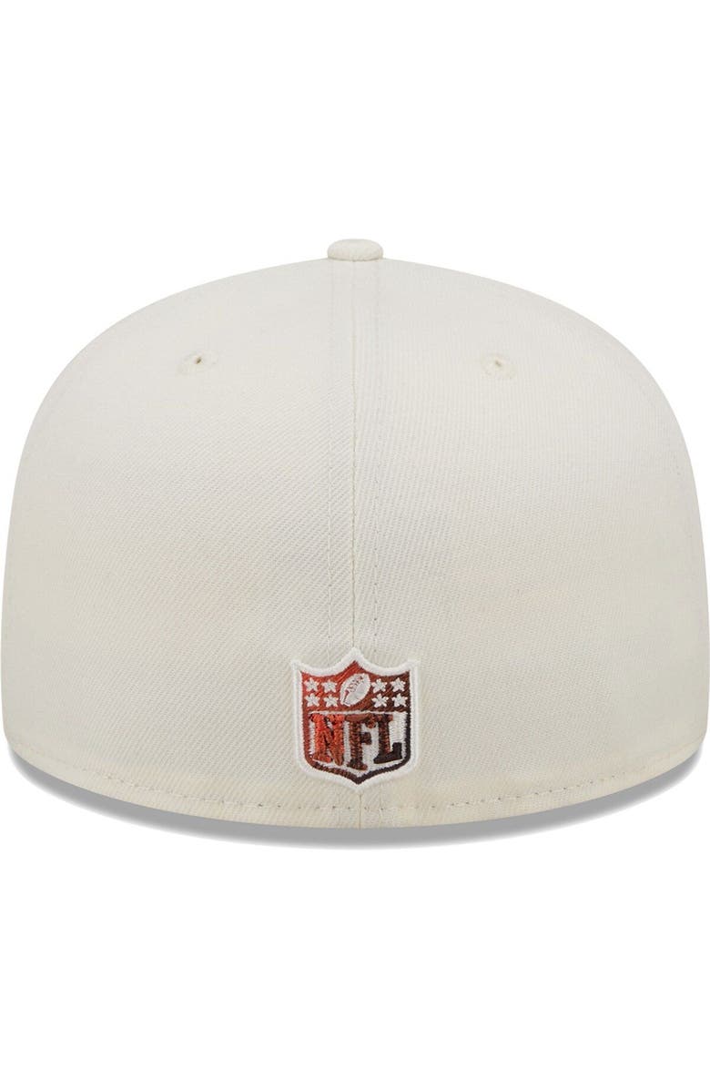 New Era Men's New Era Cream Cleveland Browns Chrome Color Dim 59FIFTY Fitted Hat, Alternate, color, Cream