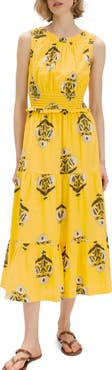 M&S Floral Pintuck Midi Dress