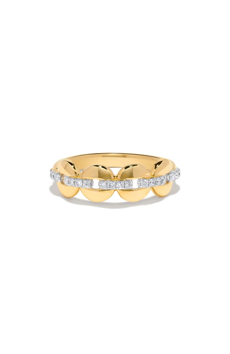 H.J. Namdar Diamond Round Link Ring, Alternate, color, Yellow Gold