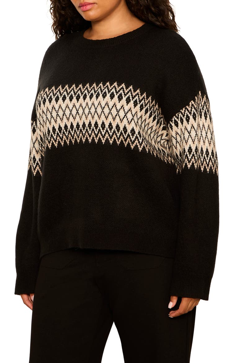 Argyle Crew Pullover, Alternate, color, BLACK ARGYLE