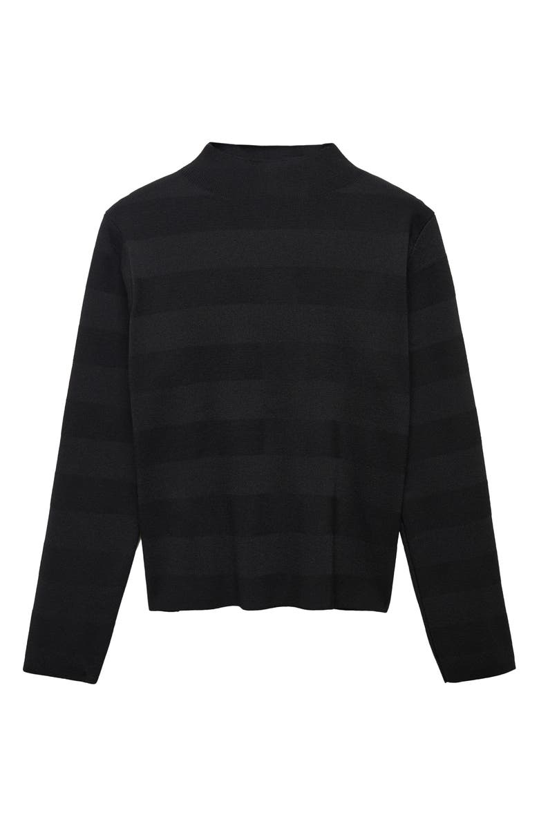 MANGO Stripe Mock Neck Sweater, Alternate, color, 
