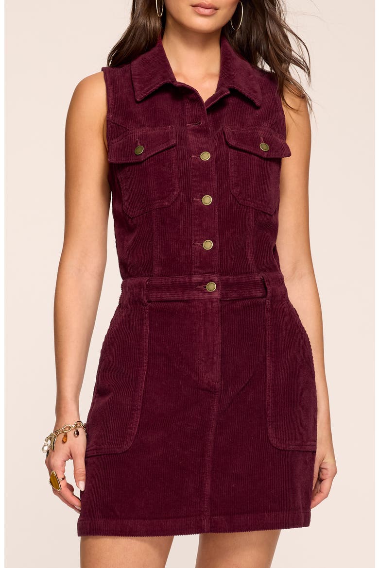 Peyton Corduroy Minidress, Alternate, color, CRANBERRY