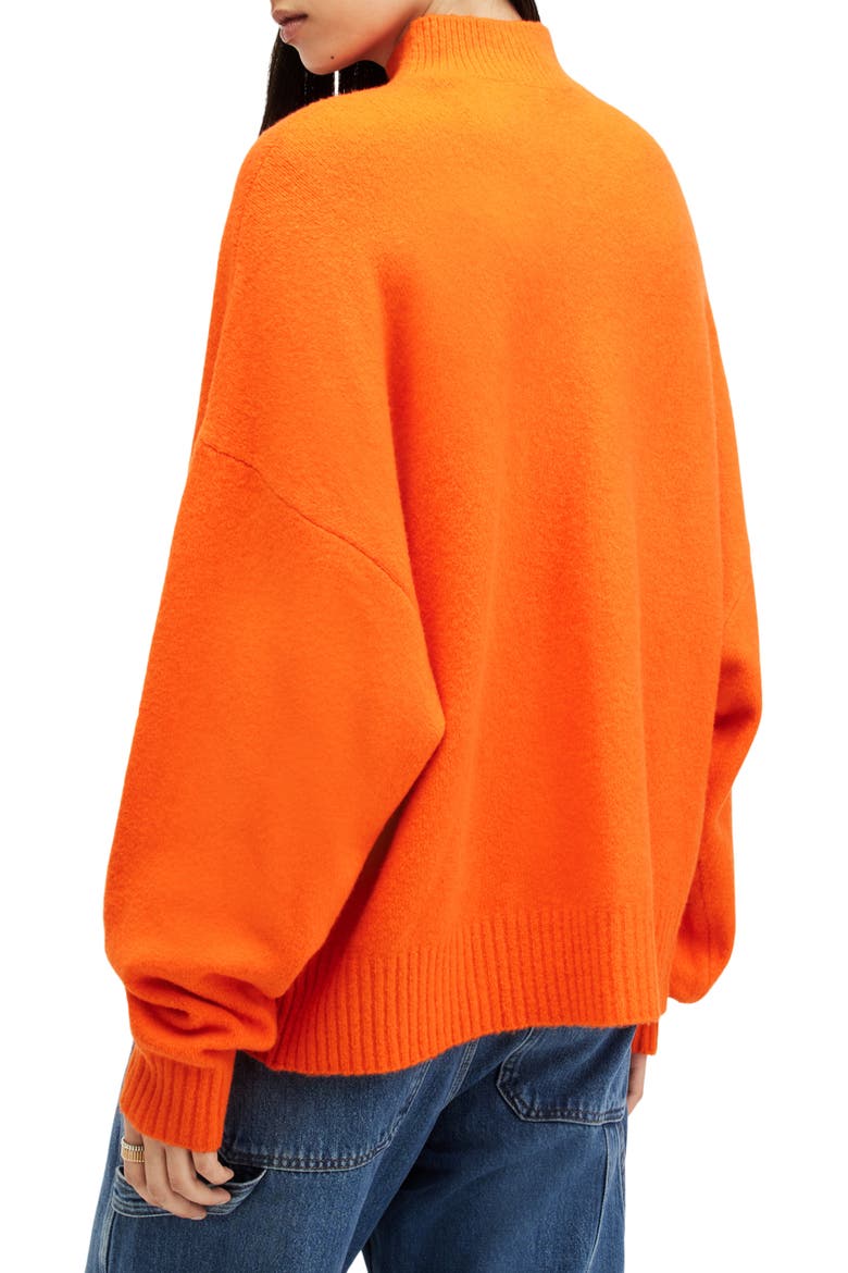 A Star Funnel Neck Sweater, Alternate, color, ZESTY ORANGE