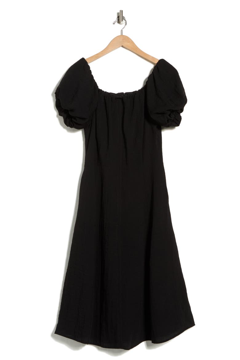 Off the Shoulder A-Line Dress, Alternate, color, BLACK