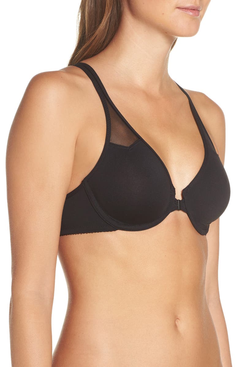 Wacoal Body By Seamless Front Close Racerback Underwire Bra, Alternate, color, Black