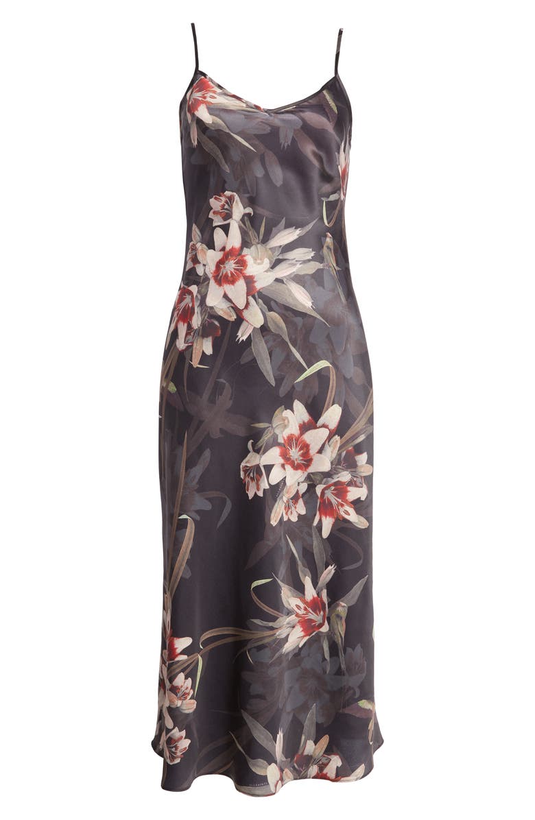 AllSaints Bryony Kuroyuri Satin Slipdress, Alternate, color,