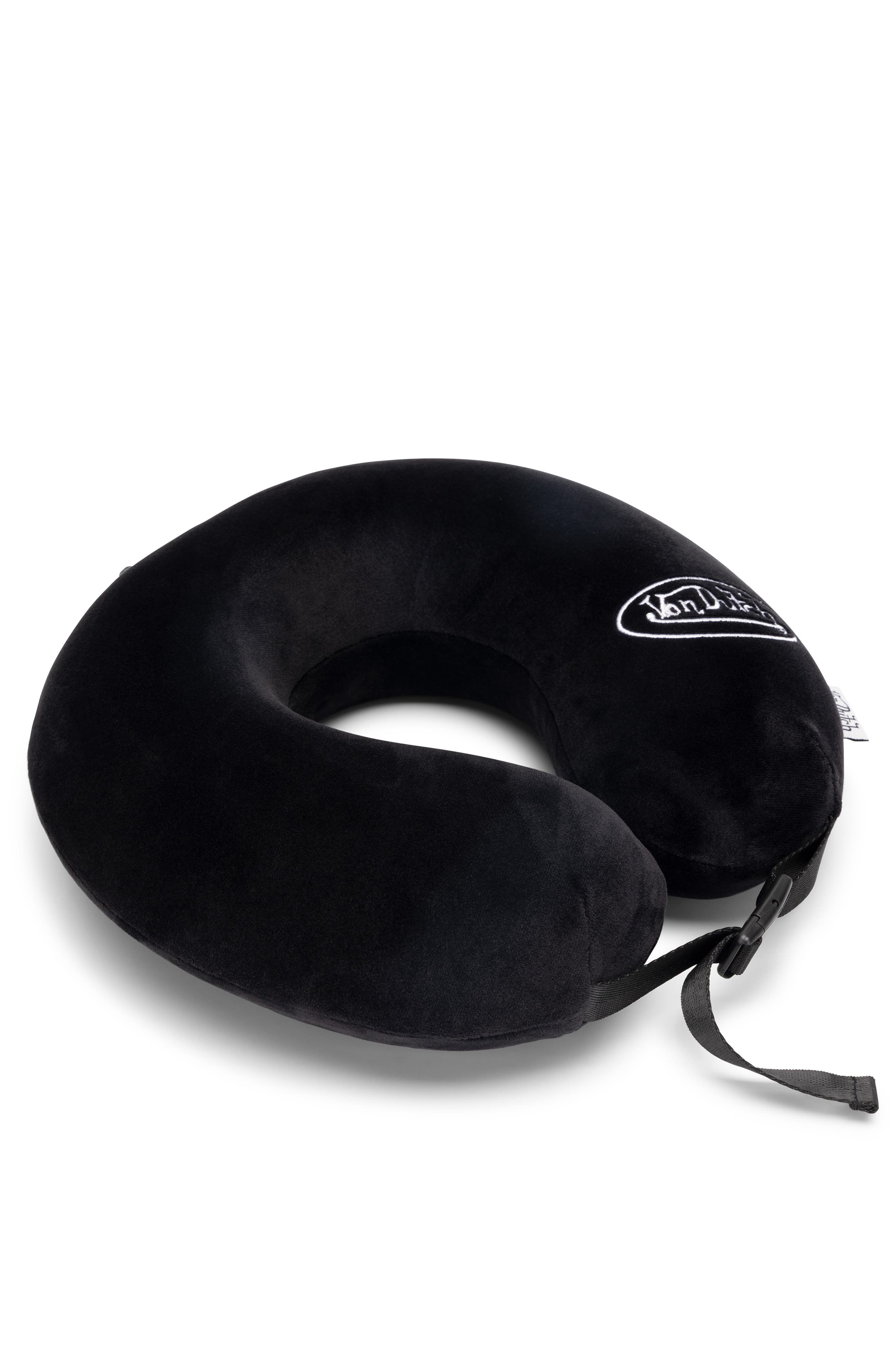 Von Dutch Classic Memory Foam Travel Neck Pillow, Alternate, color, Black