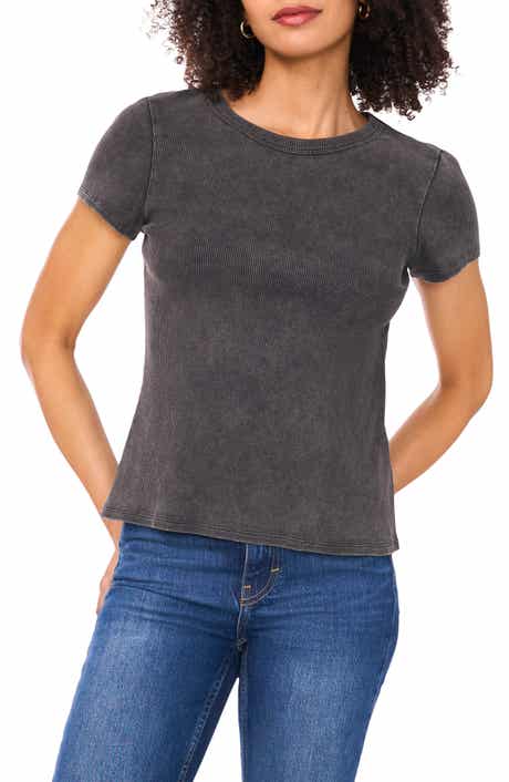 Halogen® Ribbed Washed T-Shirt