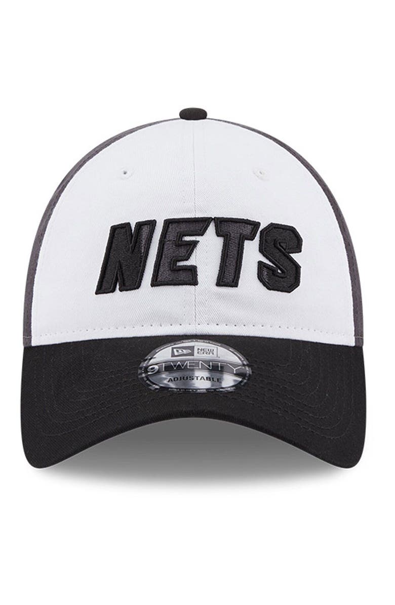 New Era Men's New Era  White/Black Brooklyn Nets Back Half 9TWENTY Adjustable Hat, Alternate, color, 
