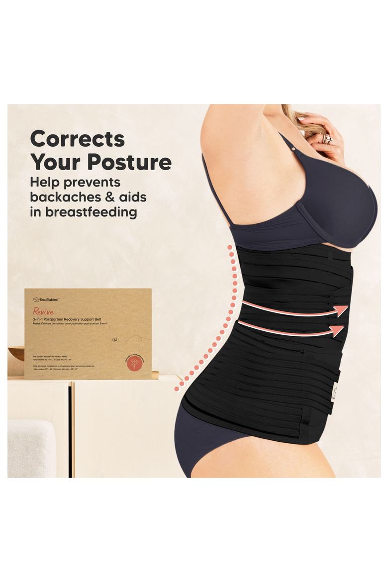 Revive 3-in-1 Postpartum Recovery Support Belt, Alternate, color, Midnight Black