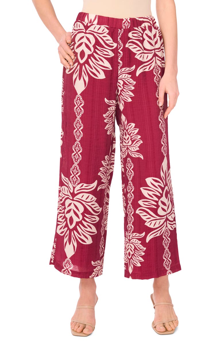 Halogen<sup>®</sup> Wide Leg Soft Pants, Main, color, Rhododendron Wine Print