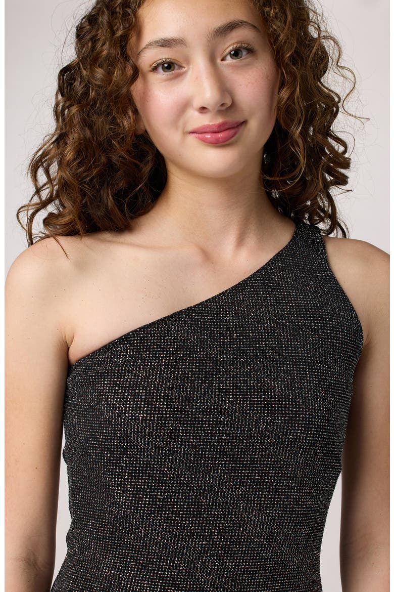 One Shoulder Mini Glitter Dress, Alternate, color, MULTI