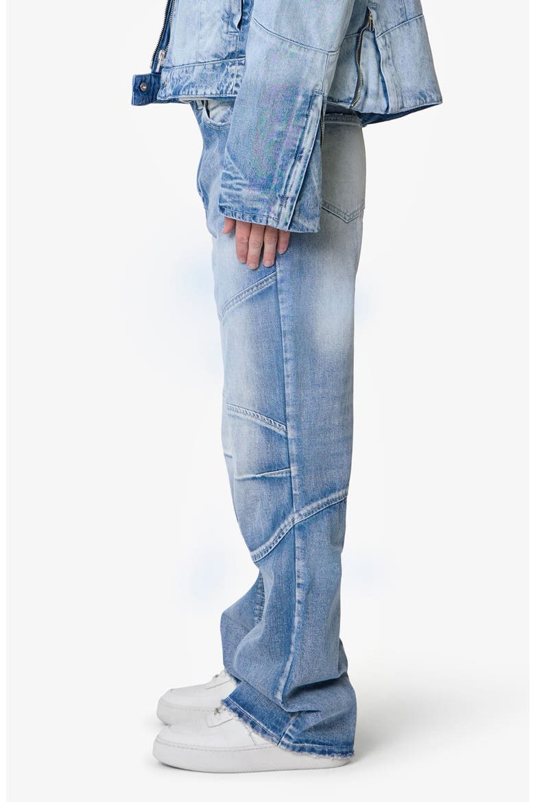 Paneled Moto Denim Jeans, Alternate, color, WASHED BLUE