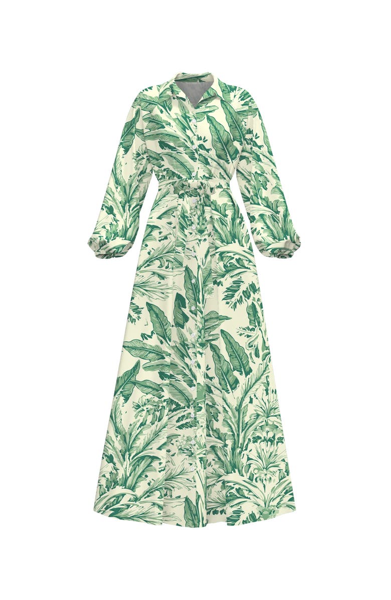 DIARRABLU Printed Cotton Poplin Naja Midi Dress Toile Olive, Alternate, color, Toile Olive