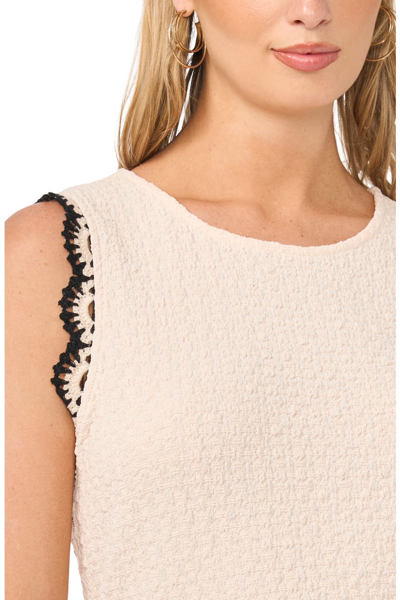 Scallop Tweed Sleeveless Top, Alternate, color, SOFT CREAM