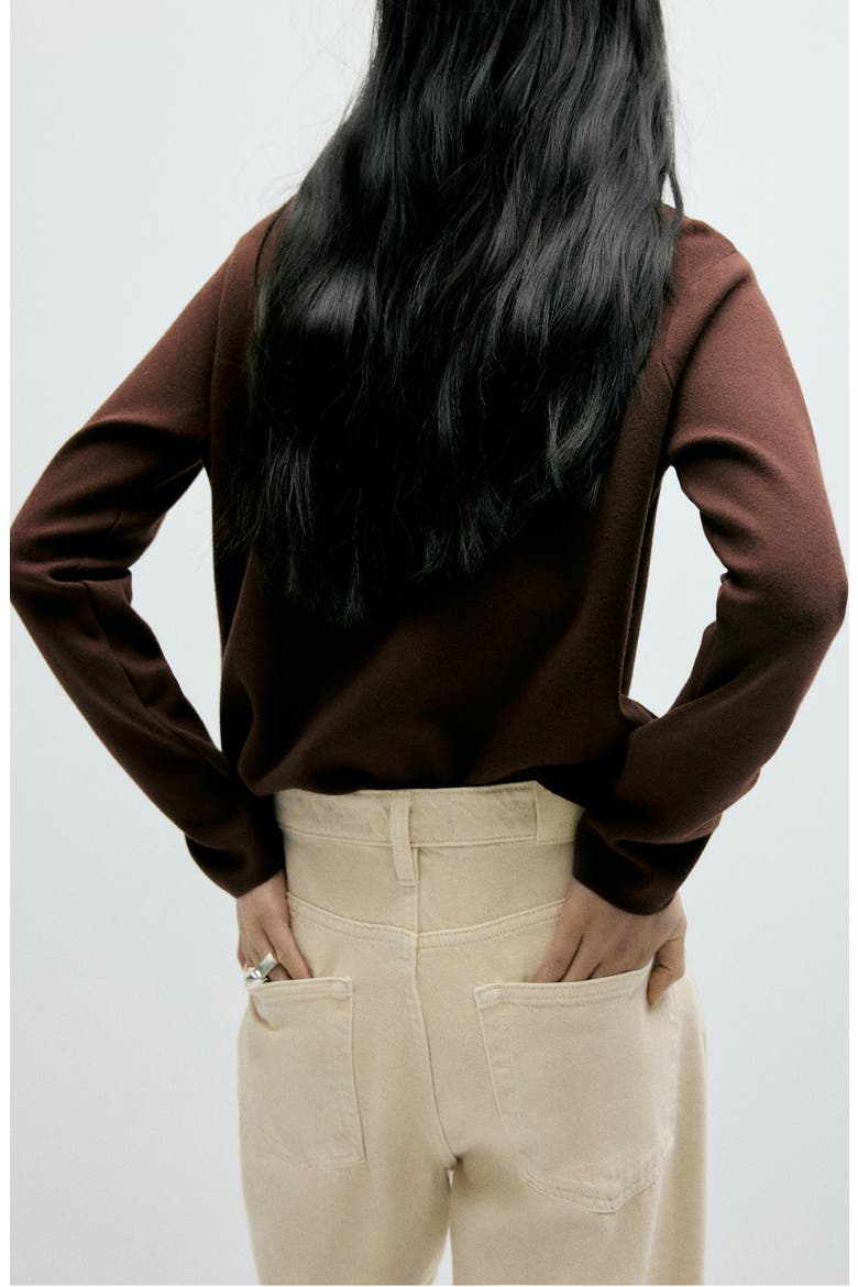Mock Neck Sweater, Alternate, color, CHOCOLATE