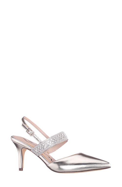 Nina Trista Pointed Toe Slingback Pump In Silver